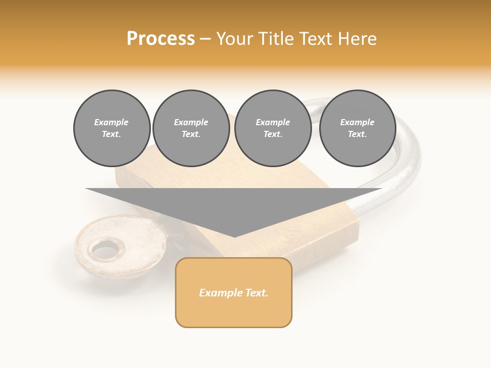 A Golden Padlock With A Key On A White Background PowerPoint Template