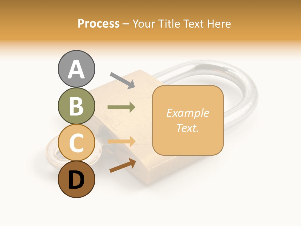 A Golden Padlock With A Key On A White Background PowerPoint Template