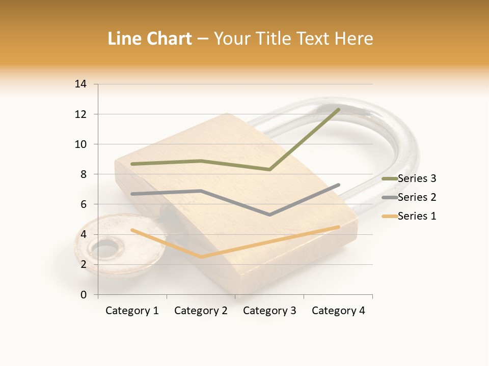 A Golden Padlock With A Key On A White Background PowerPoint Template