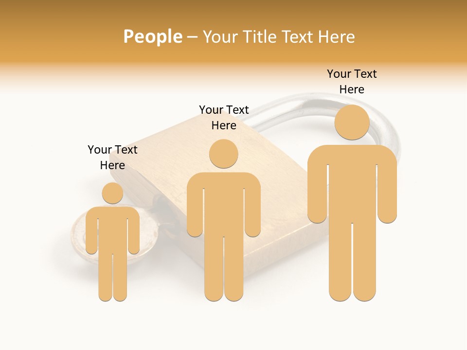 A Golden Padlock With A Key On A White Background PowerPoint Template