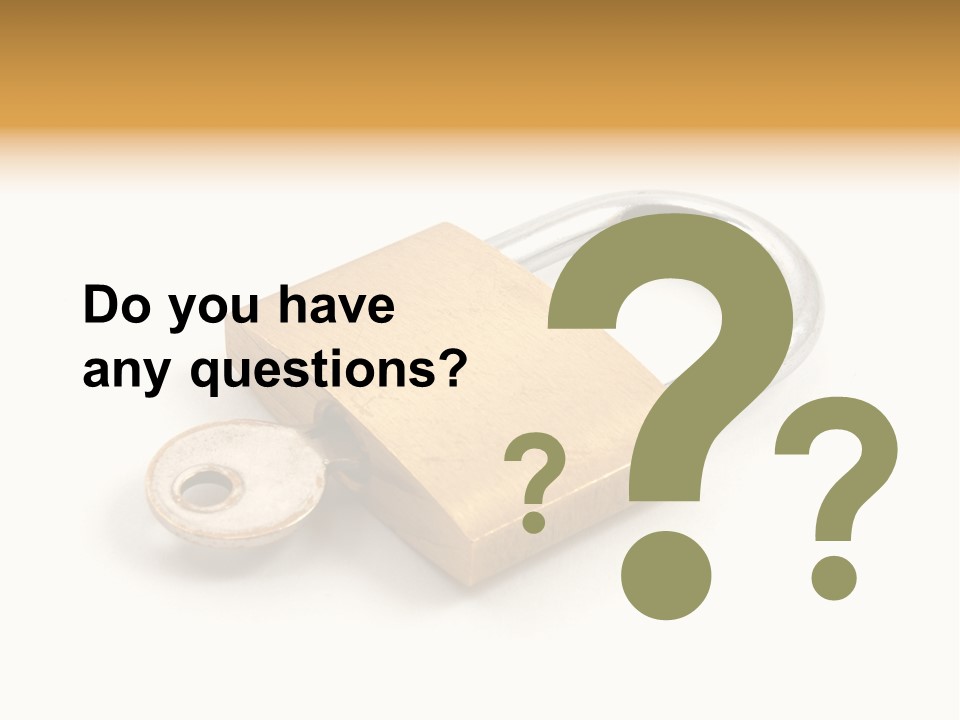 A Golden Padlock With A Key On A White Background PowerPoint Template