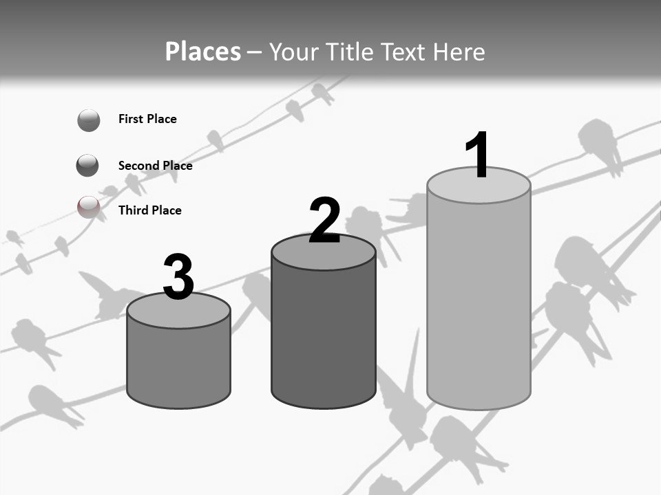 A Group Of Birds Sitting On Top Of Power Lines PowerPoint Template