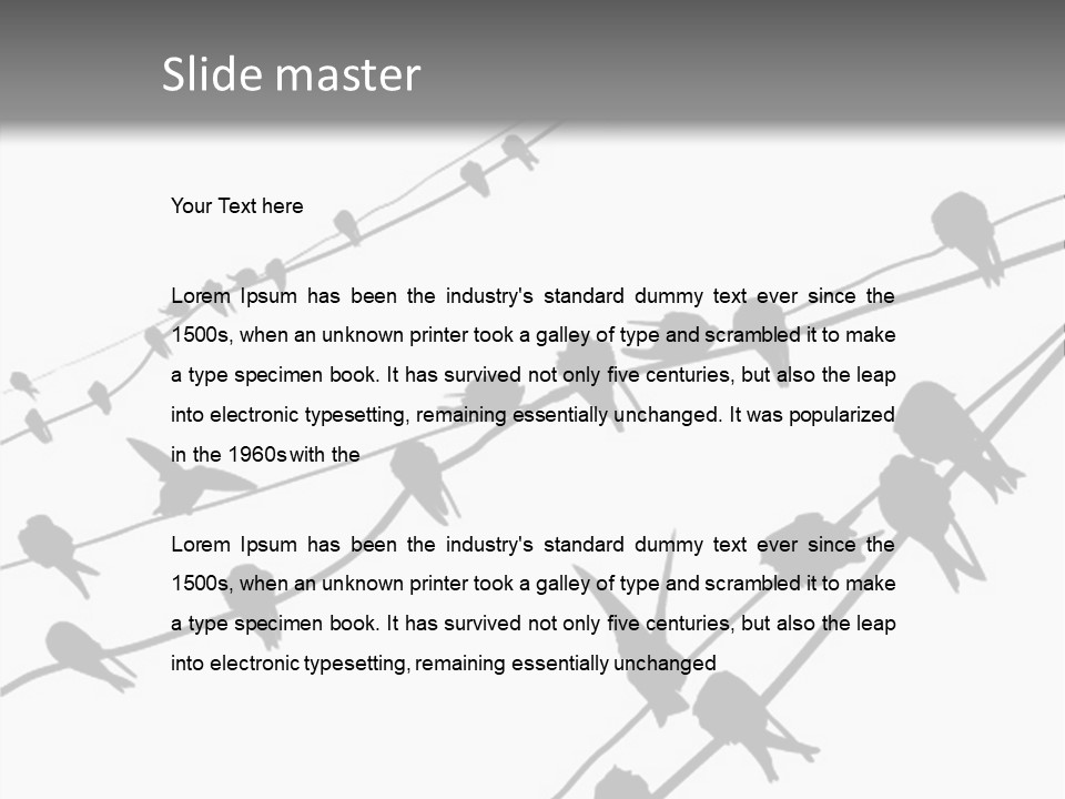 A Group Of Birds Sitting On Top Of Power Lines PowerPoint Template