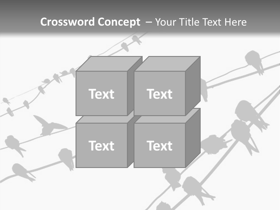 A Group Of Birds Sitting On Top Of Power Lines PowerPoint Template