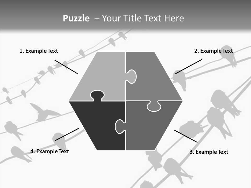 A Group Of Birds Sitting On Top Of Power Lines PowerPoint Template