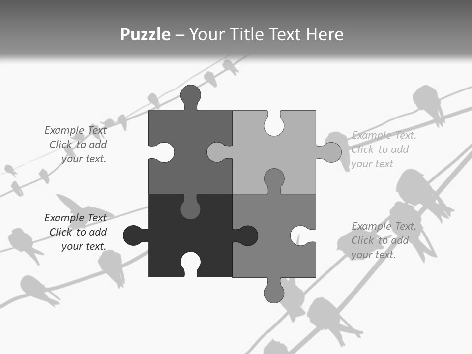 A Group Of Birds Sitting On Top Of Power Lines PowerPoint Template