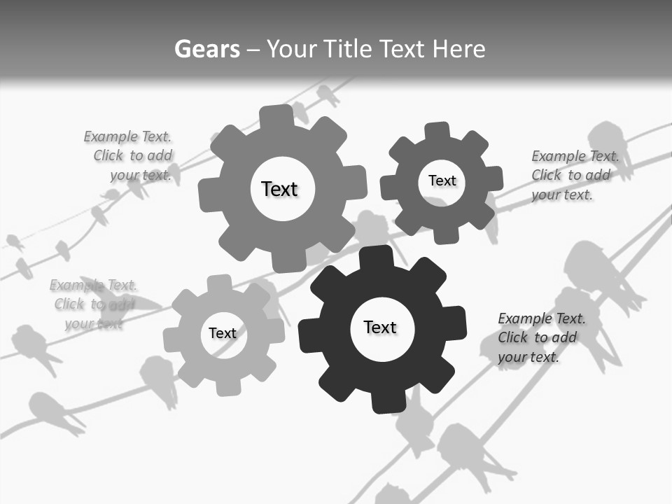 A Group Of Birds Sitting On Top Of Power Lines PowerPoint Template