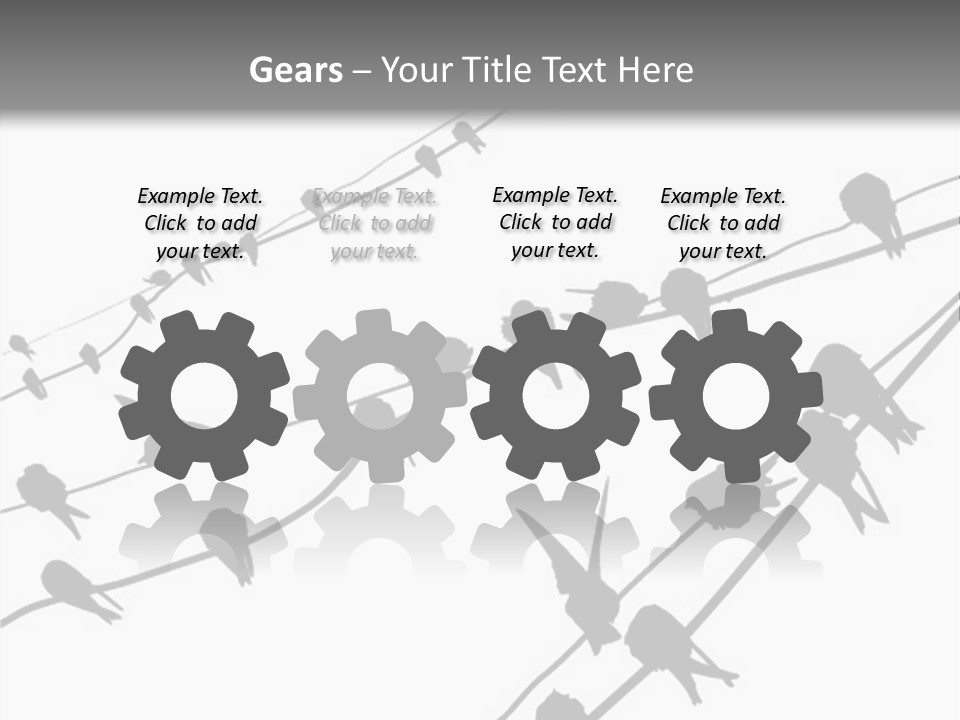 A Group Of Birds Sitting On Top Of Power Lines PowerPoint Template