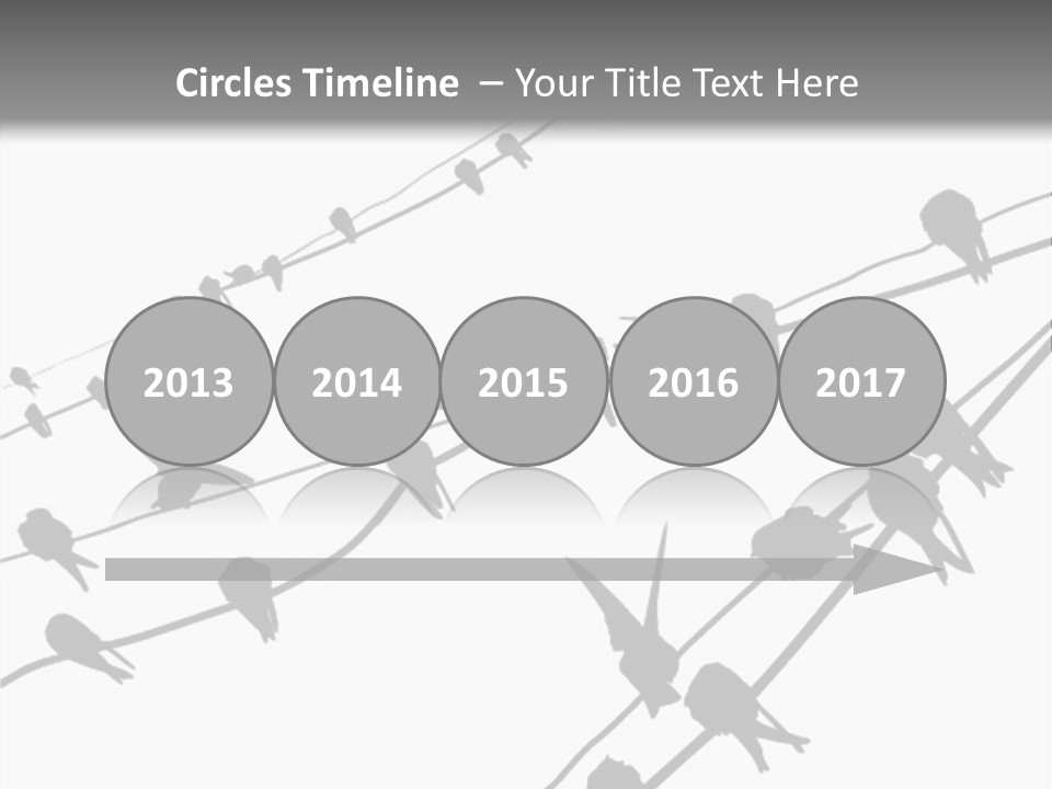 A Group Of Birds Sitting On Top Of Power Lines PowerPoint Template