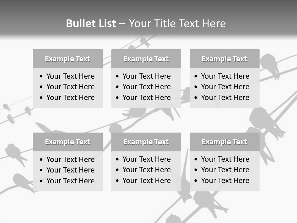 A Group Of Birds Sitting On Top Of Power Lines PowerPoint Template