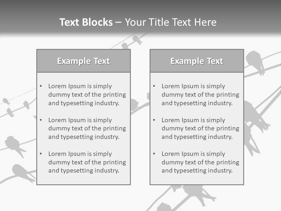 A Group Of Birds Sitting On Top Of Power Lines PowerPoint Template