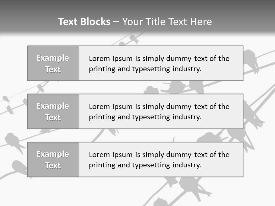 A Group Of Birds Sitting On Top Of Power Lines PowerPoint Template