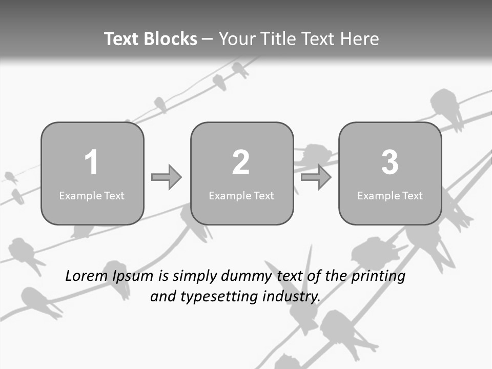 A Group Of Birds Sitting On Top Of Power Lines PowerPoint Template