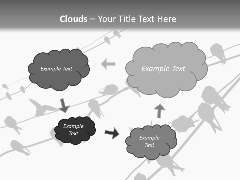 A Group Of Birds Sitting On Top Of Power Lines PowerPoint Template