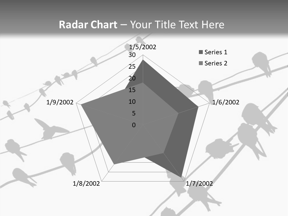 A Group Of Birds Sitting On Top Of Power Lines PowerPoint Template