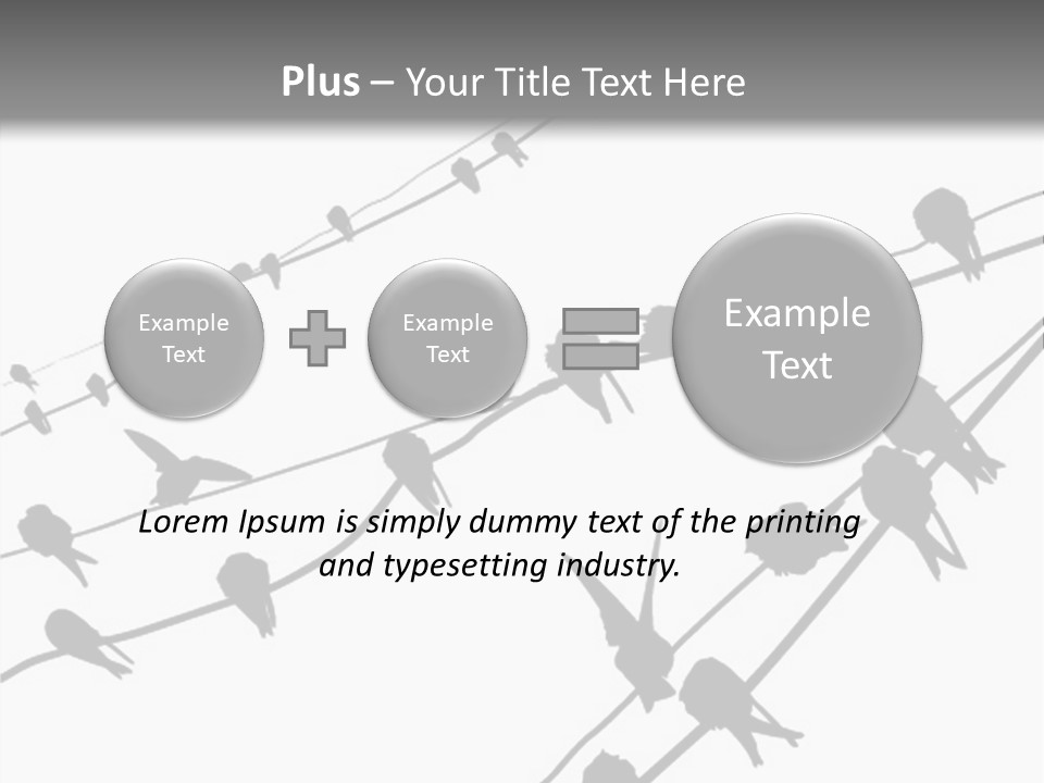 A Group Of Birds Sitting On Top Of Power Lines PowerPoint Template