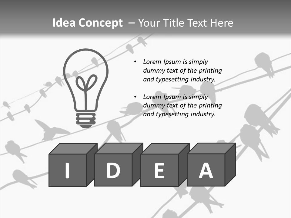 A Group Of Birds Sitting On Top Of Power Lines PowerPoint Template