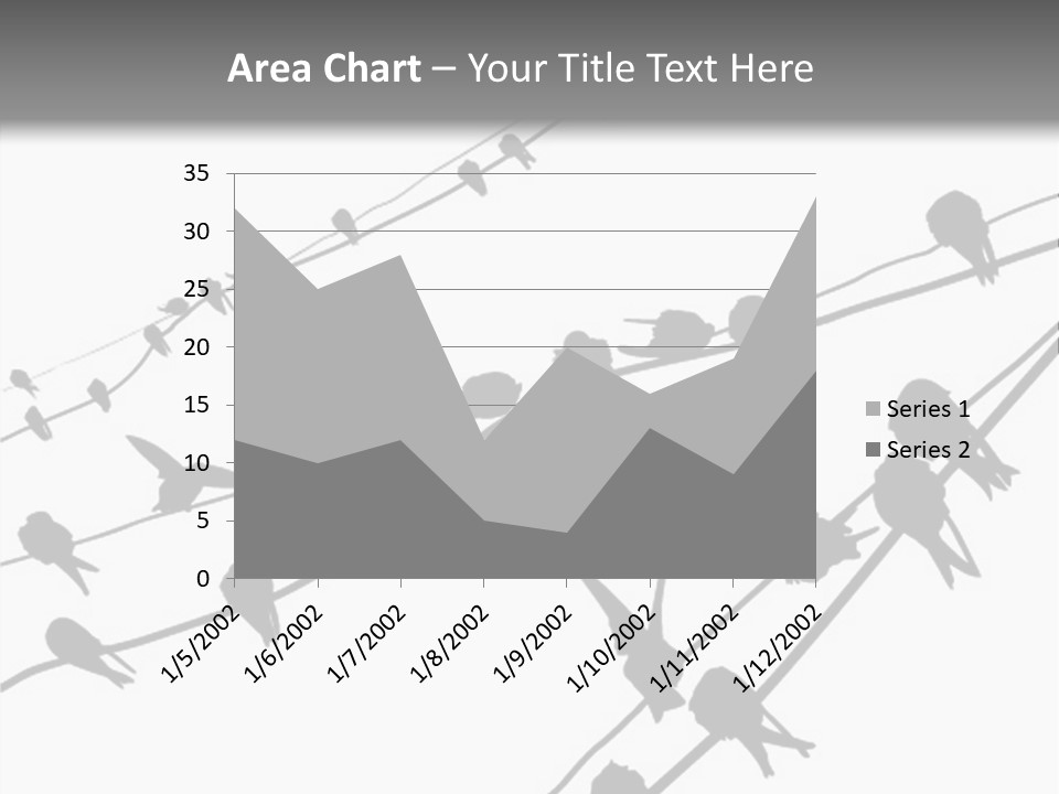 A Group Of Birds Sitting On Top Of Power Lines PowerPoint Template
