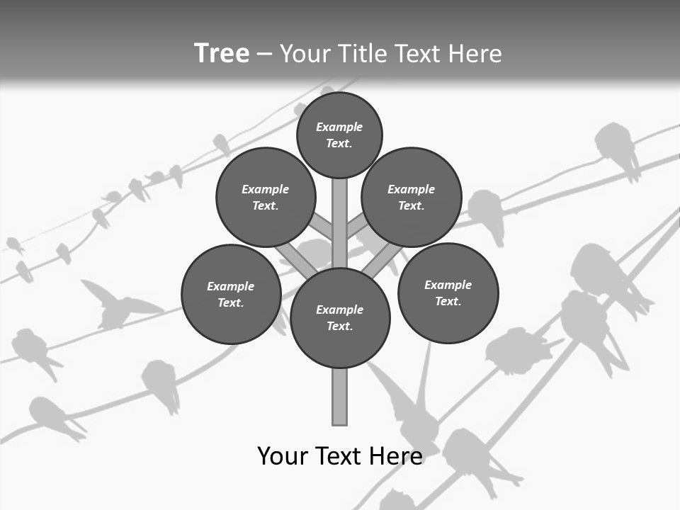 A Group Of Birds Sitting On Top Of Power Lines PowerPoint Template