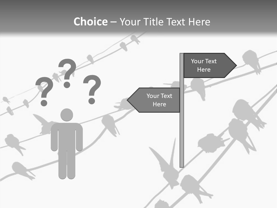 A Group Of Birds Sitting On Top Of Power Lines PowerPoint Template