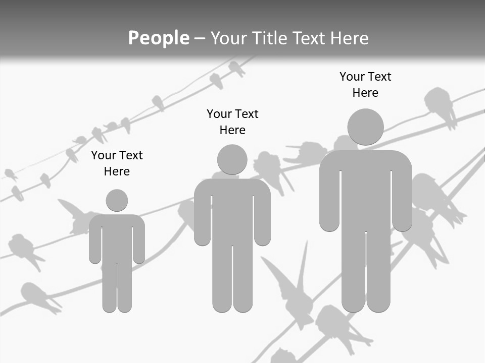 A Group Of Birds Sitting On Top Of Power Lines PowerPoint Template