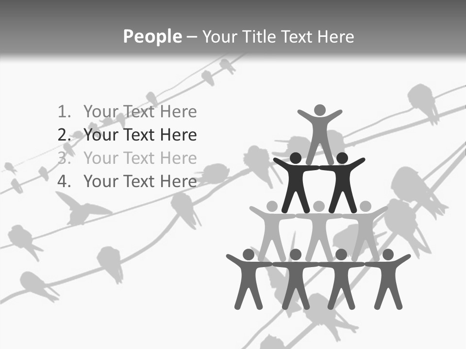 A Group Of Birds Sitting On Top Of Power Lines PowerPoint Template