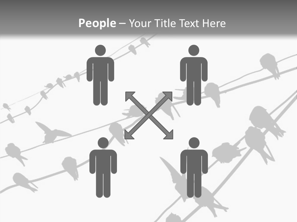 A Group Of Birds Sitting On Top Of Power Lines PowerPoint Template