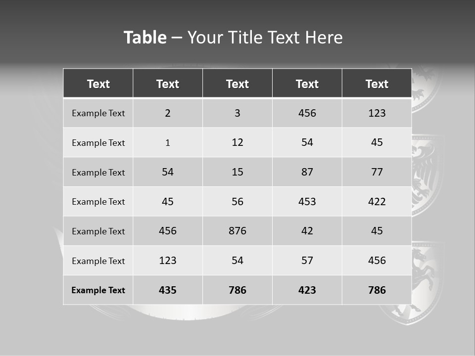 A Black And White Shield With Wings On A Black Background PowerPoint Template