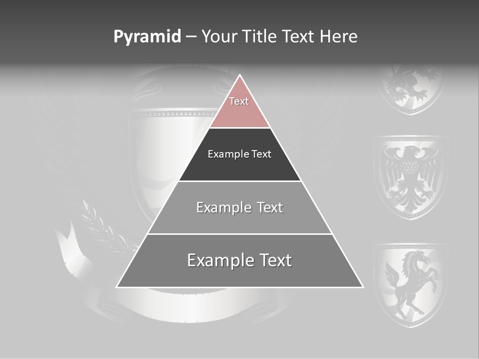 A Black And White Shield With Wings On A Black Background PowerPoint Template