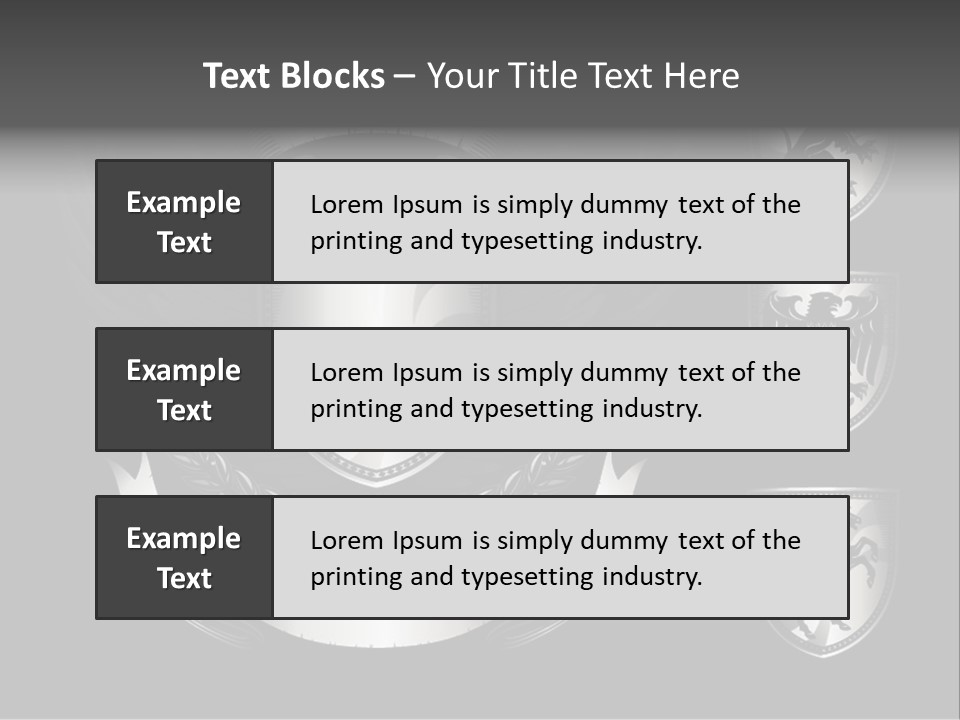 A Black And White Shield With Wings On A Black Background PowerPoint Template
