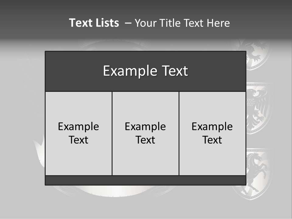 A Black And White Shield With Wings On A Black Background PowerPoint Template