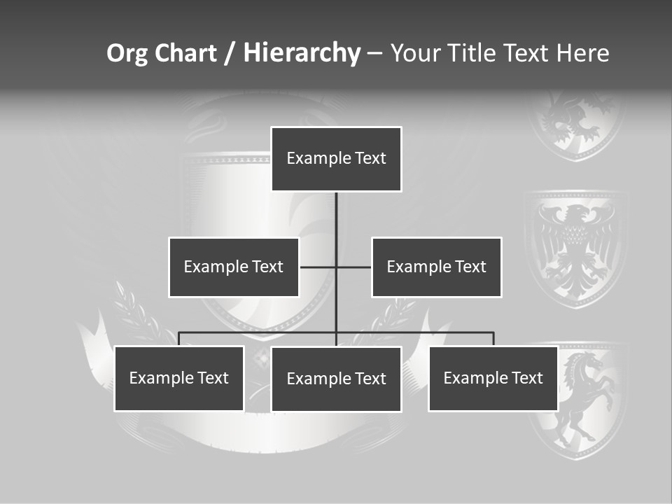 A Black And White Shield With Wings On A Black Background PowerPoint Template