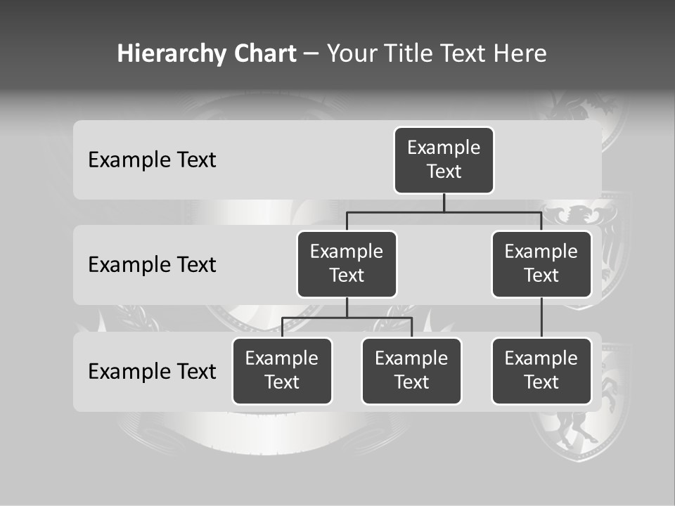 A Black And White Shield With Wings On A Black Background PowerPoint Template
