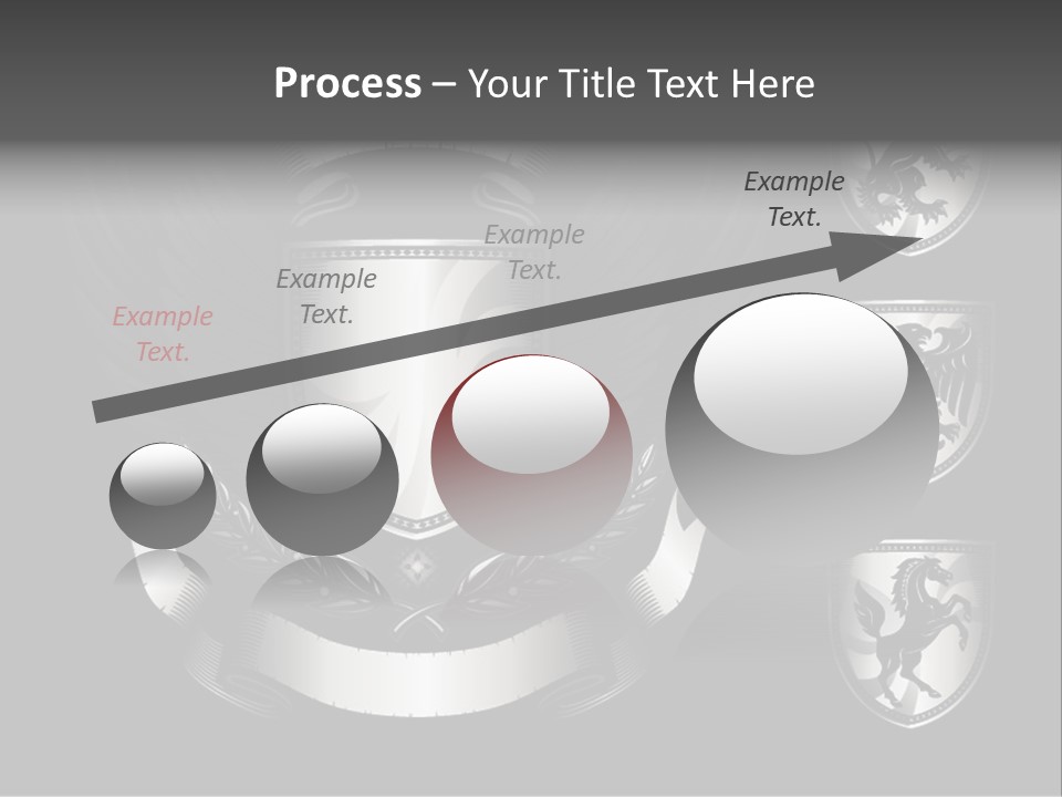 A Black And White Shield With Wings On A Black Background PowerPoint Template