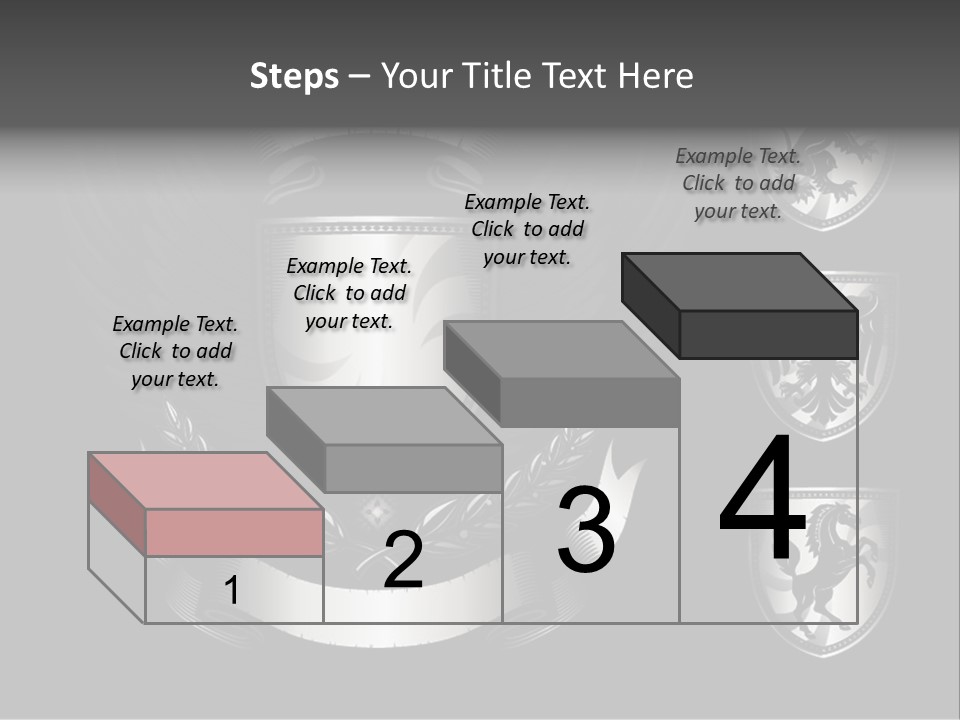 A Black And White Shield With Wings On A Black Background PowerPoint Template