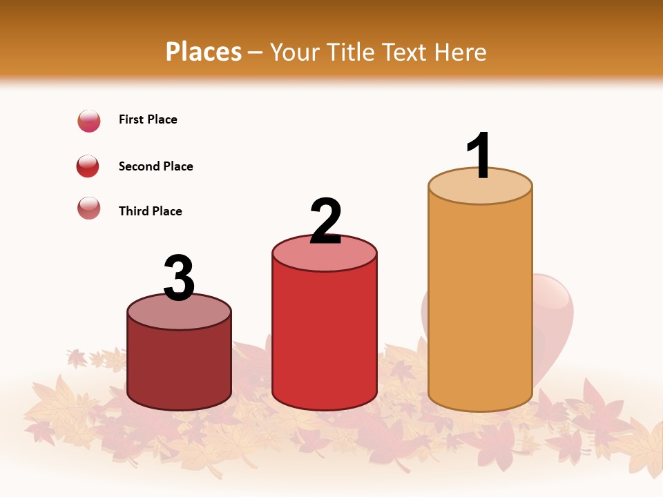 A Heart Surrounded By Leaves On A White Background PowerPoint Template