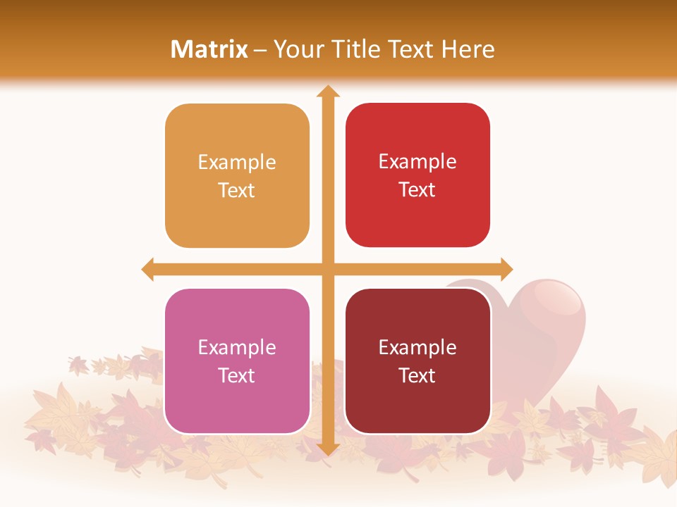 A Heart Surrounded By Leaves On A White Background PowerPoint Template