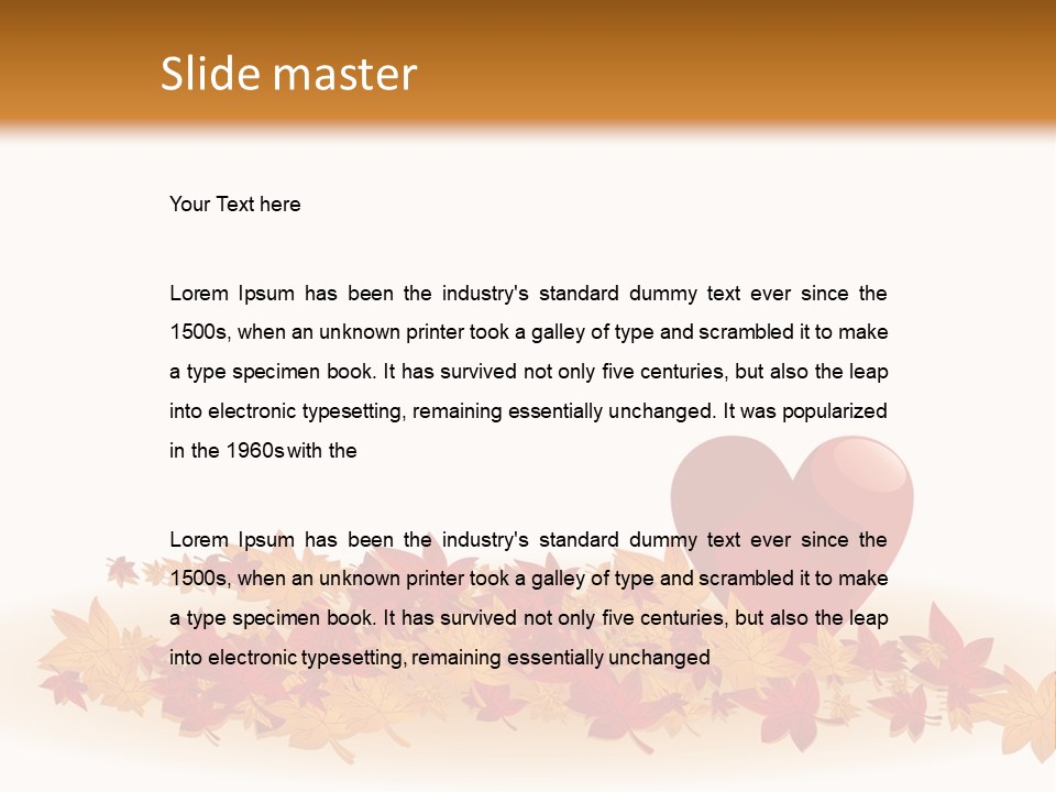 A Heart Surrounded By Leaves On A White Background PowerPoint Template