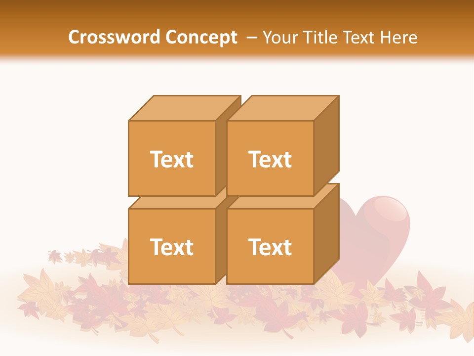 A Heart Surrounded By Leaves On A White Background PowerPoint Template