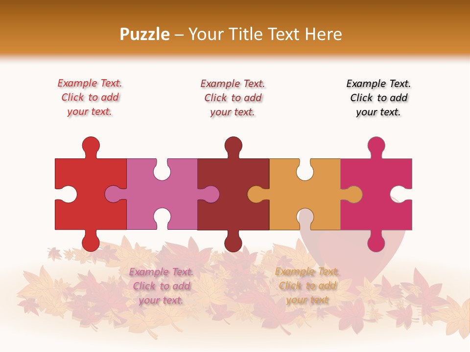 A Heart Surrounded By Leaves On A White Background PowerPoint Template