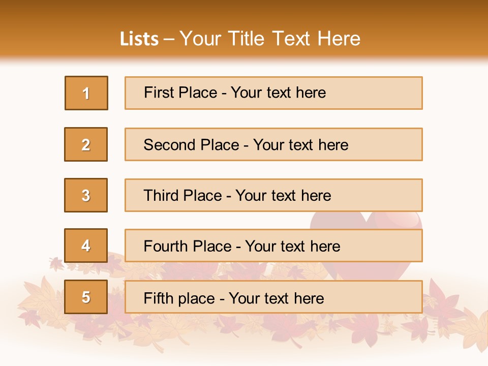 A Heart Surrounded By Leaves On A White Background PowerPoint Template