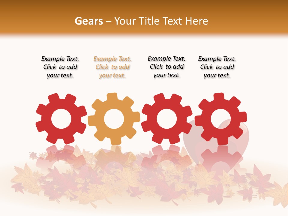 A Heart Surrounded By Leaves On A White Background PowerPoint Template