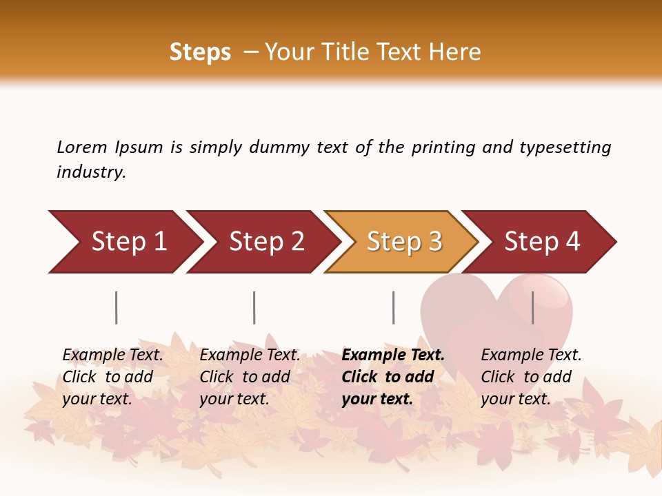 A Heart Surrounded By Leaves On A White Background PowerPoint Template