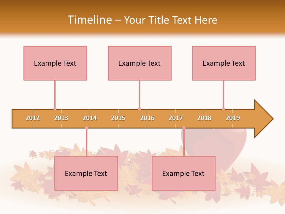 A Heart Surrounded By Leaves On A White Background PowerPoint Template