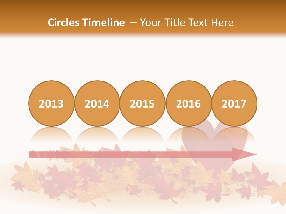 A Heart Surrounded By Leaves On A White Background PowerPoint Template