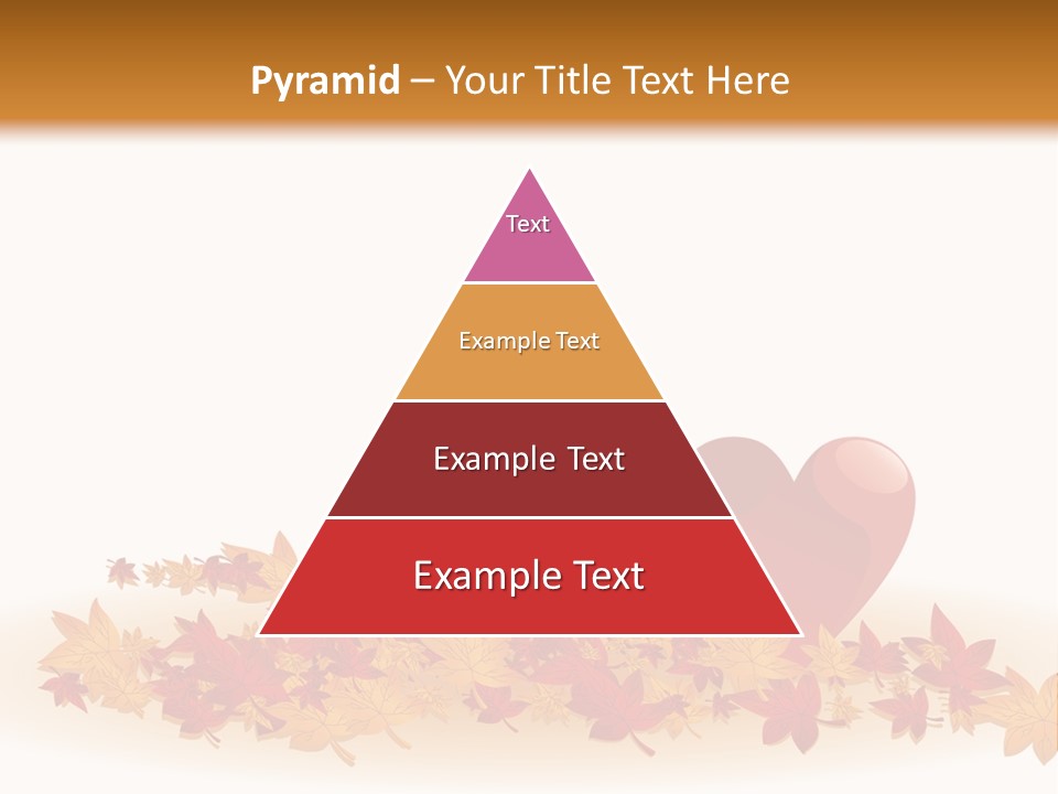 A Heart Surrounded By Leaves On A White Background PowerPoint Template