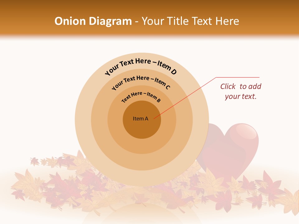 A Heart Surrounded By Leaves On A White Background PowerPoint Template