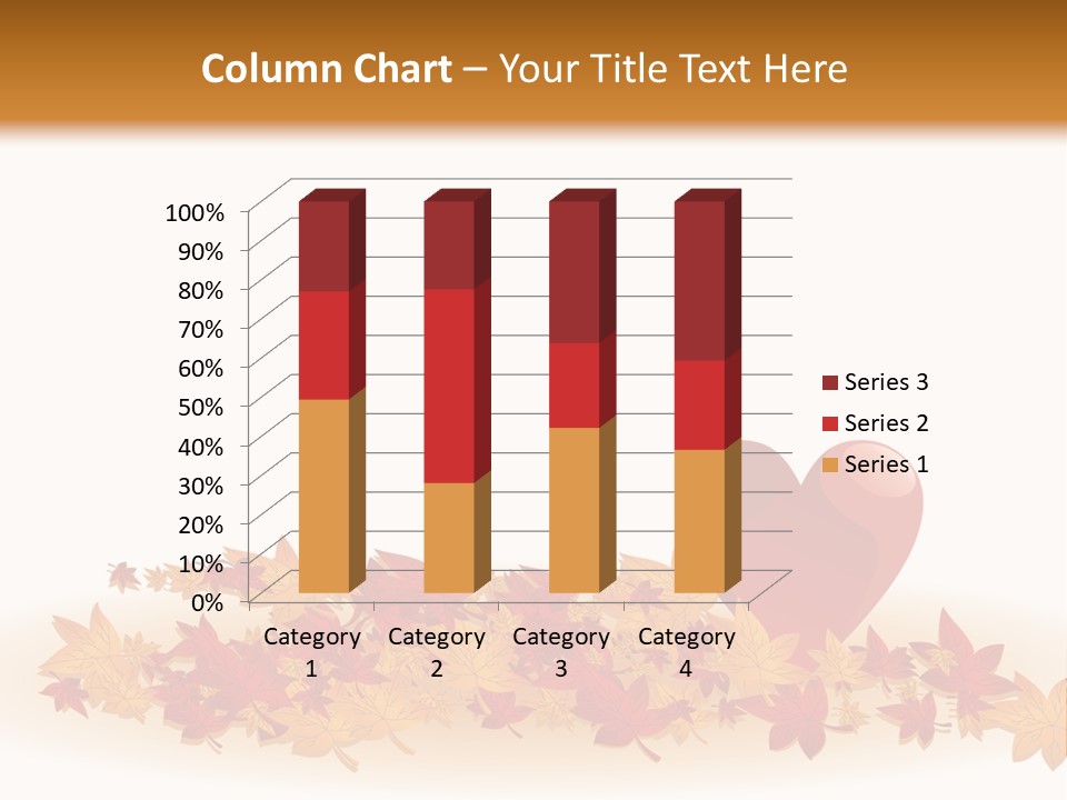 A Heart Surrounded By Leaves On A White Background PowerPoint Template