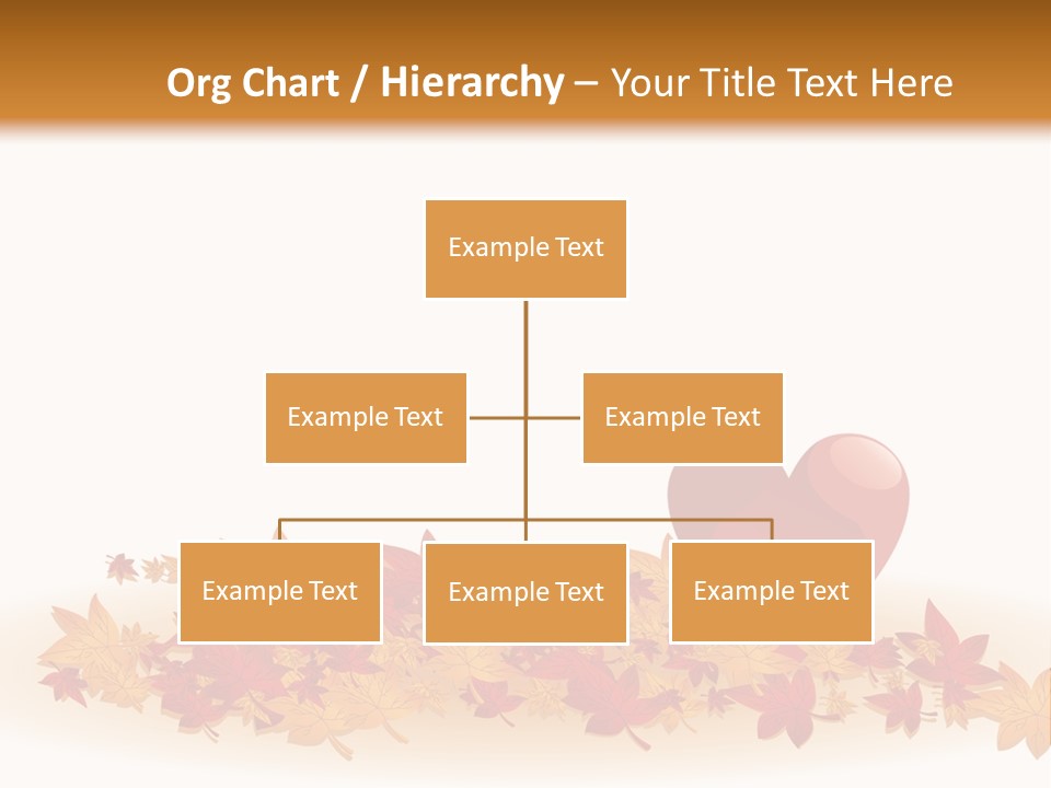 A Heart Surrounded By Leaves On A White Background PowerPoint Template