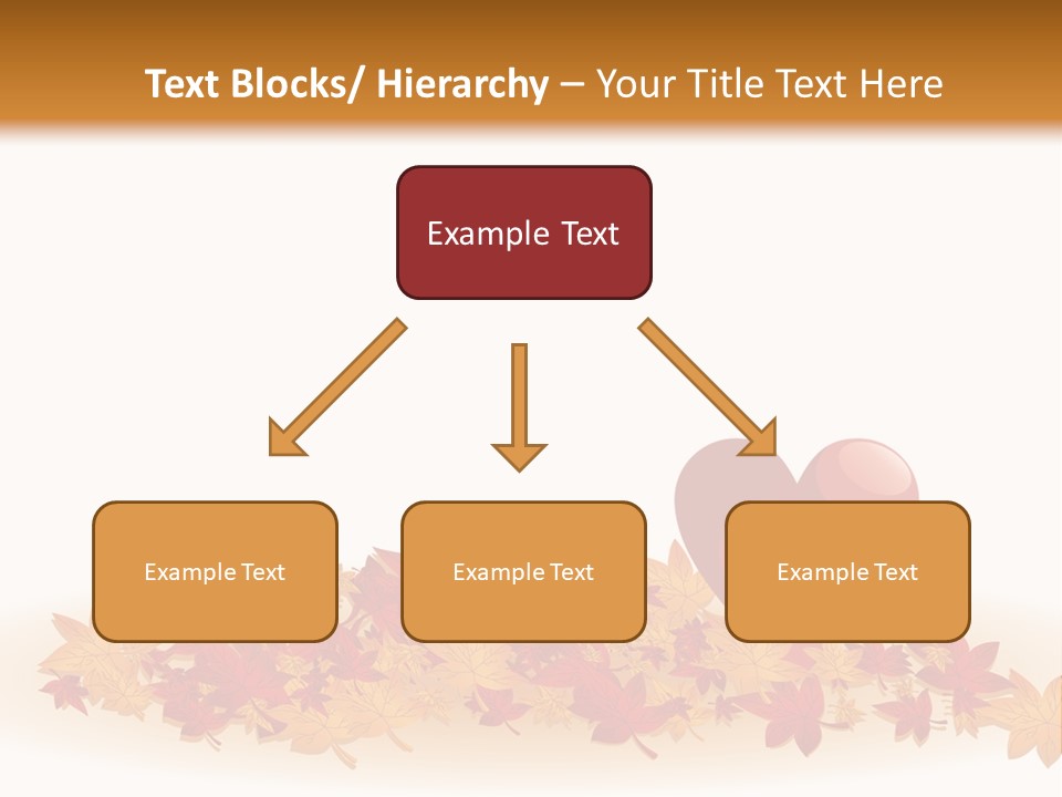 A Heart Surrounded By Leaves On A White Background PowerPoint Template